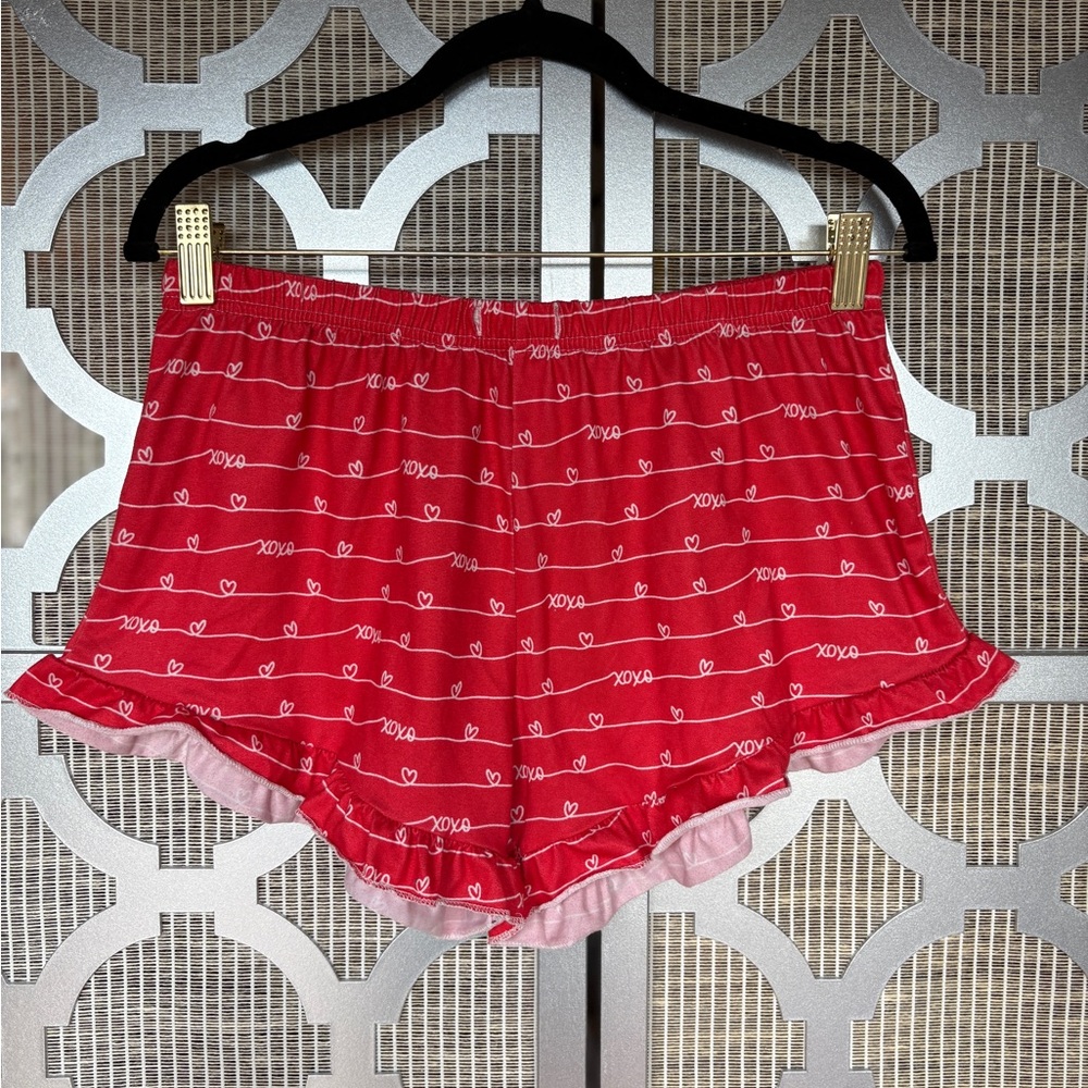 Source Unknown Red XO Heart Women's Pajama Shorts With Missing Drawstrings